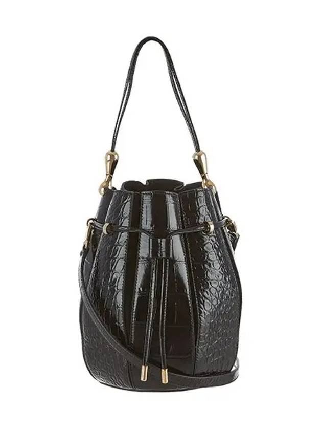 Women’s Inlays Leather Suede Bucket Bag Black - SALVATORE FERRAGAMO - BALAAN 3