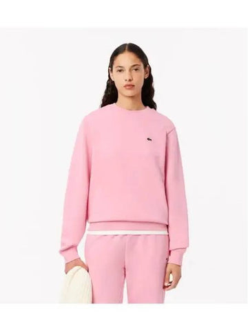 Women s Essential Crew Neck Sweatshirt Pink - LACOSTE - BALAAN 1