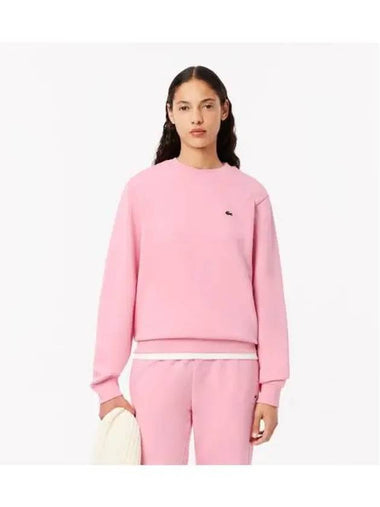 Women s Essential Crew Neck Sweatshirt Pink - LACOSTE - BALAAN 1