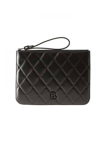 B Logo Strap Clutch Bag Black - BALENCIAGA - BALAAN 1