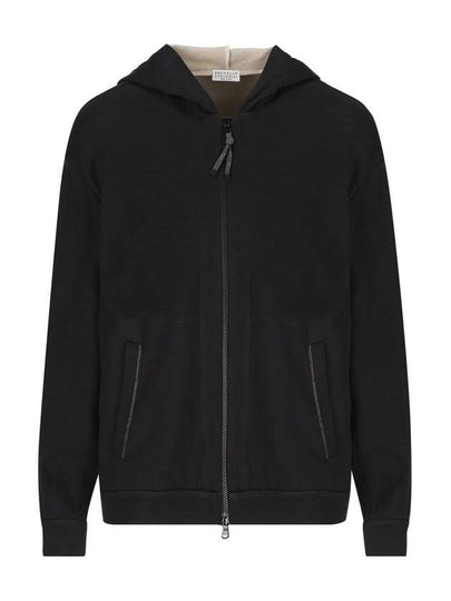 Women's Monilli French Terry Zip-Up Hoodie Black - BRUNELLO CUCINELLI - BALAAN 2