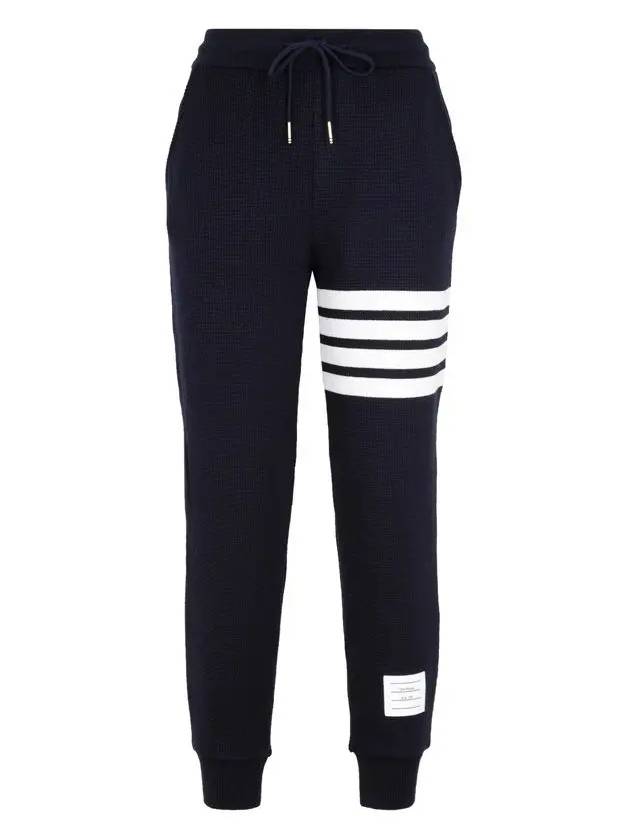 4 Bar Waffle Wool Cashmere Track Pants Navy - THOM BROWNE - BALAAN 3