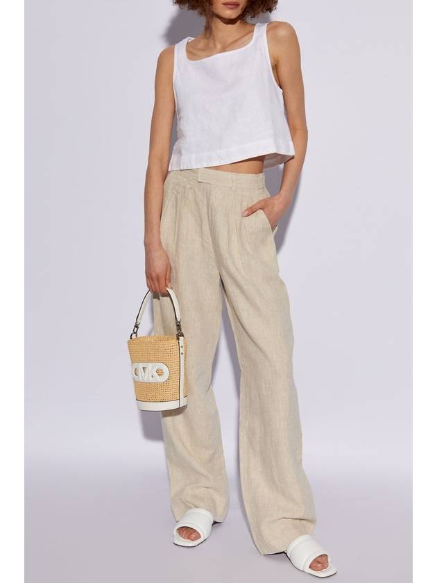 Posse 'Louis' High-waisted Linen Trousers , Women's, Cream - POSSE - BALAAN 2