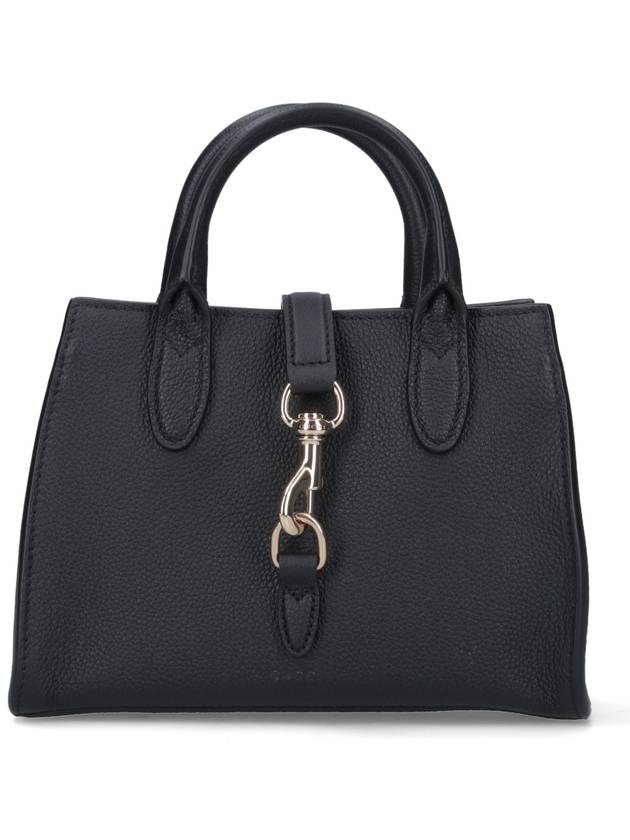 Hook Closure Small Leather Tote Bag Black - GUCCI - BALAAN 2