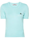 Bea Embroidery Logo Knit Top Aqua - VIVIENNE WESTWOOD - BALAAN 1