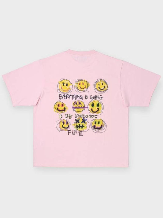 DOODLE SMILELY TEE PINK - STOCKHOLM SYNDROME - BALAAN 1