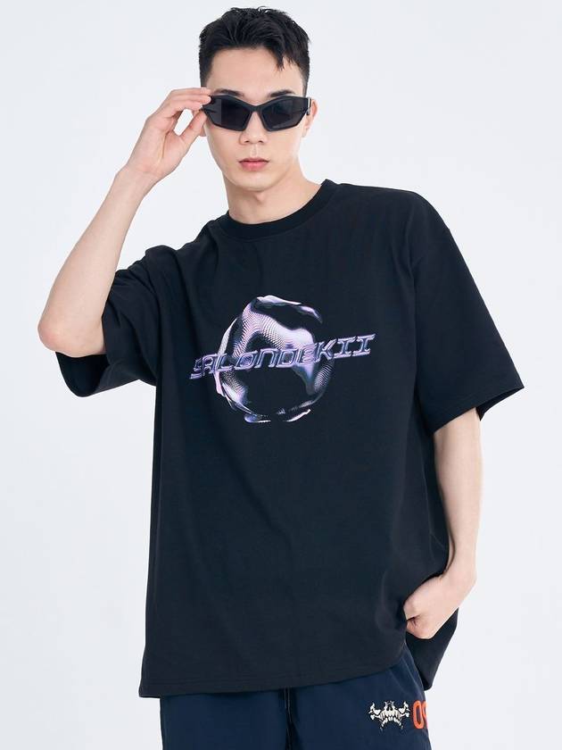 Salon de Key Unisex Geo Sphere X Large Fit Short Sleeve T-Shirt Black SDKIISD240514HT006 - SALONDEKII SDLABEL - BALAAN 5