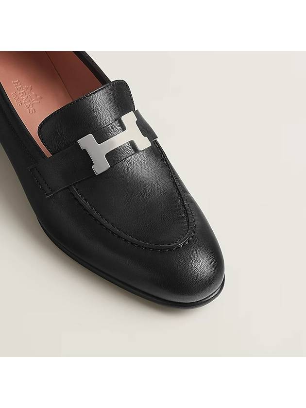 Paris Loafers Goatskin Palladium Noir - HERMES - BALAAN 11