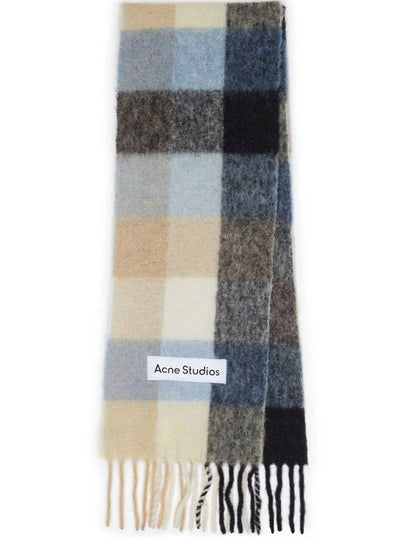 Check Mohair Muffler Blue Beige Black - ACNE STUDIOS - BALAAN 2