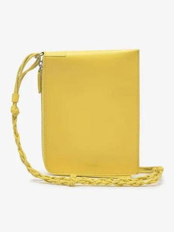 Tangle Leather Clutch Bag Yellow - JIL SANDER - BALAAN 1