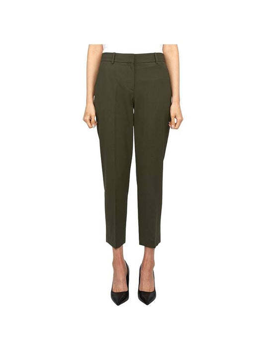Women's Good Wool Treeca Crop Pants Dark Green - THEORY - BALAAN 1