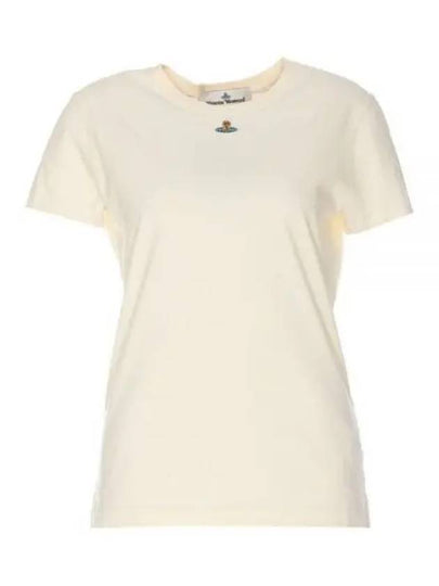 Embroided ORB Peru Short Sleeve T-Shirt Beige - VIVIENNE WESTWOOD - BALAAN 2