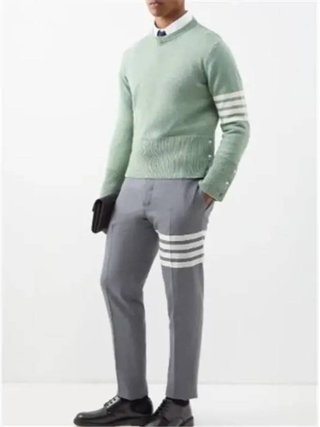 4 Bar Logo Wool Knit Top Green - THOM BROWNE - BALAAN 5