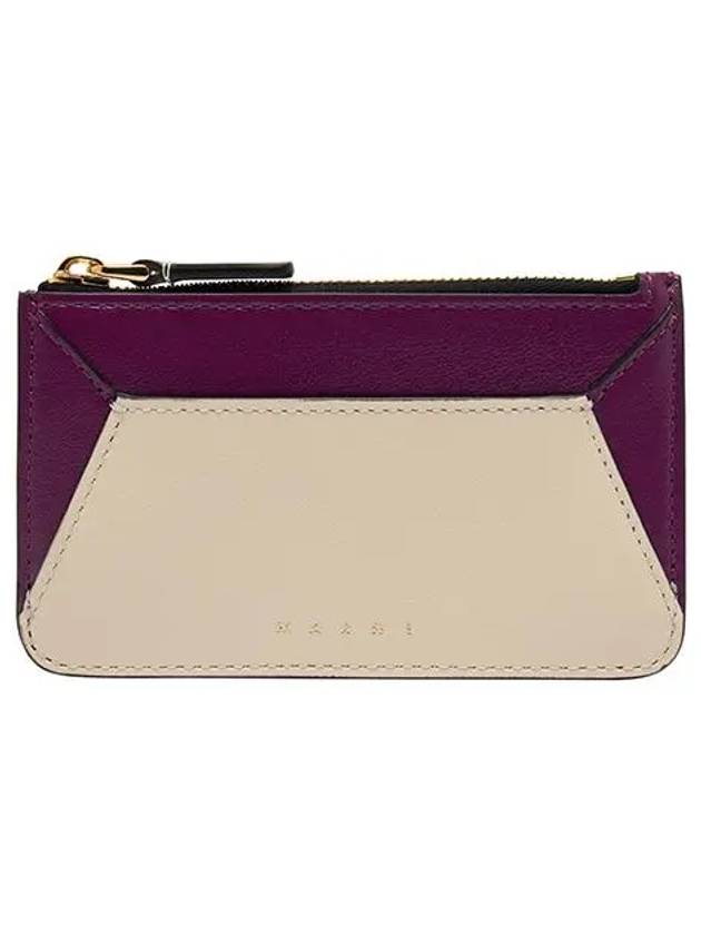 Color Block Zipper Card Wallet Shell - MARNI - BALAAN 3