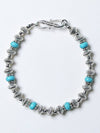 Navajo Turquoise Beads Bracelet Silver - KND - BALAAN 4