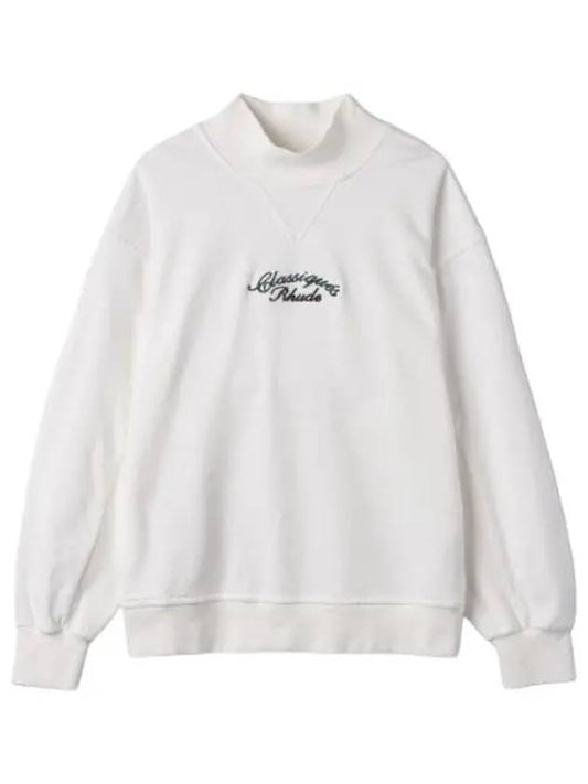 Fleece Pullover Turtleneck Sweatshirt Cream T Shirt - RHUDE - BALAAN 1