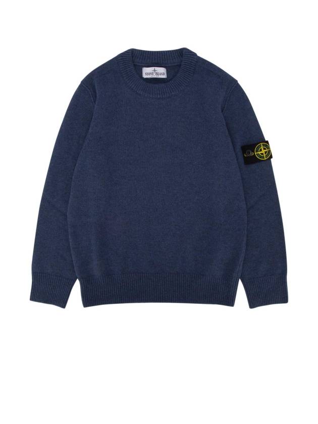 Kids Motif Wappen Knit Top Blue - STONE ISLAND - BALAAN 1