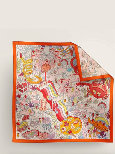 Splash Park Double Face Scarf Orange - HERMES - BALAAN 2