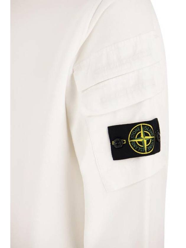 Men's Wappen Patch Cargo Pocket Sweatshirt White - STONE ISLAND - BALAAN 5