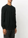 Stretch Wool Crewneck Knit Top Black - STONE ISLAND - BALAAN 5