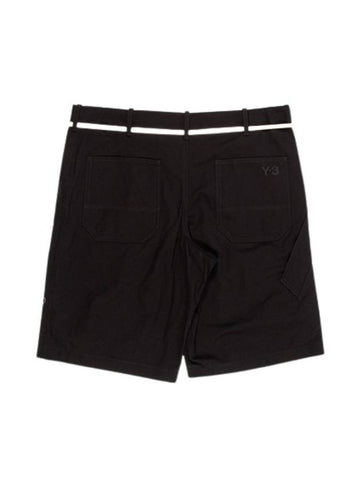 Workwear Embroidery Logo Shorts Black - Y-3 - BALAAN 1