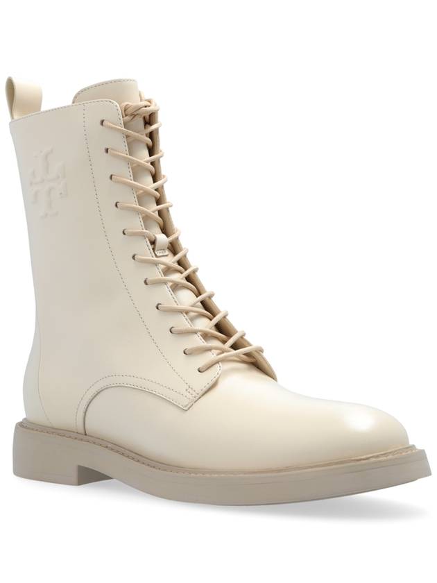 Tory Burch Leather Boots With Logo, Women's, Cream - TORY BURCH - BALAAN 4