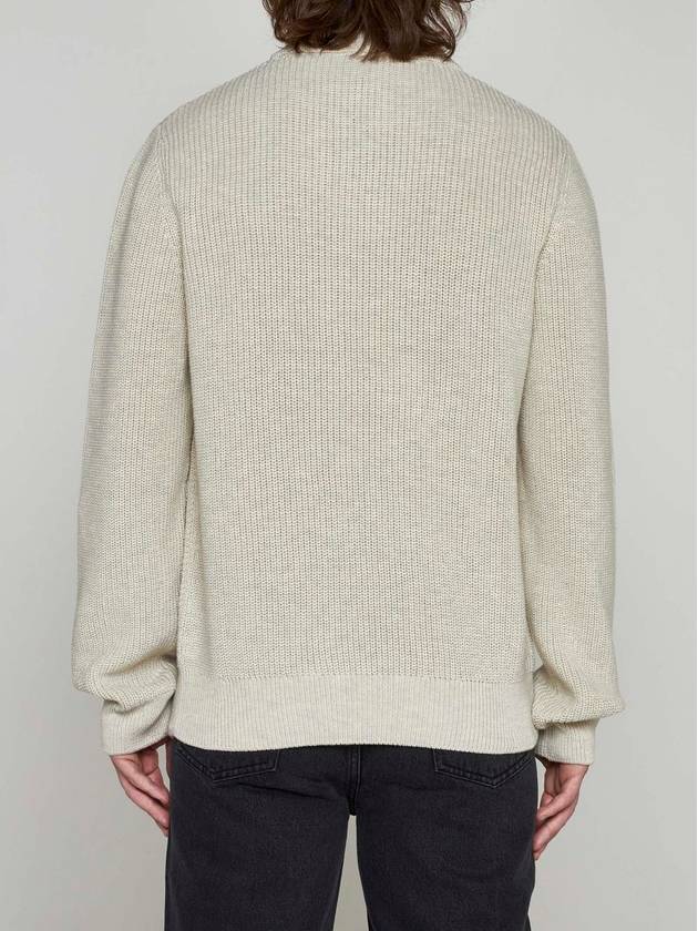 Mock Neck Half Zip-Up Knit Top Beige - A.P.C. - BALAAN 4