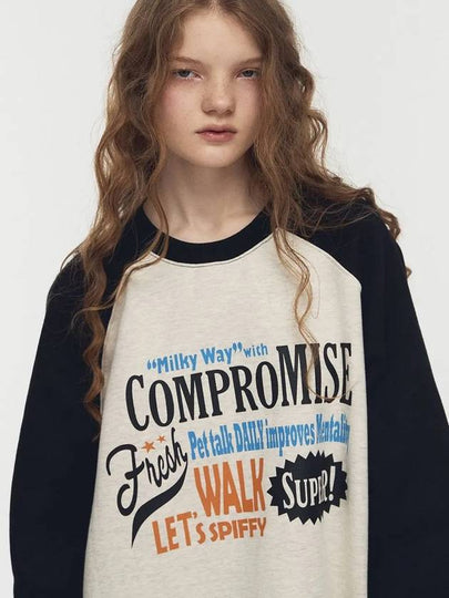 Milky Way Raglan Sweatshirt Oatmeal Black - CPGN STUDIO - BALAAN 2