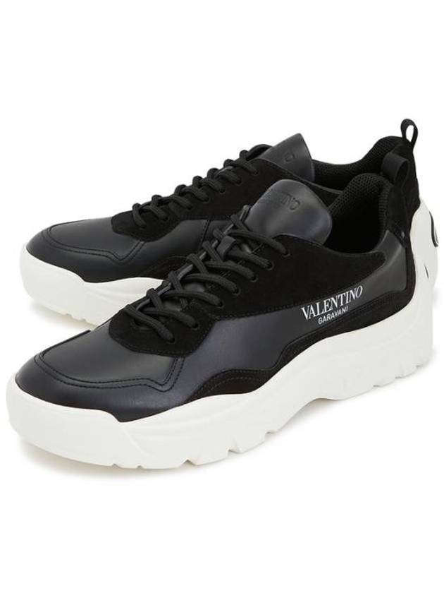 Gumboy Calfskin Low Top Sneakers Black - VALENTINO - BALAAN 2