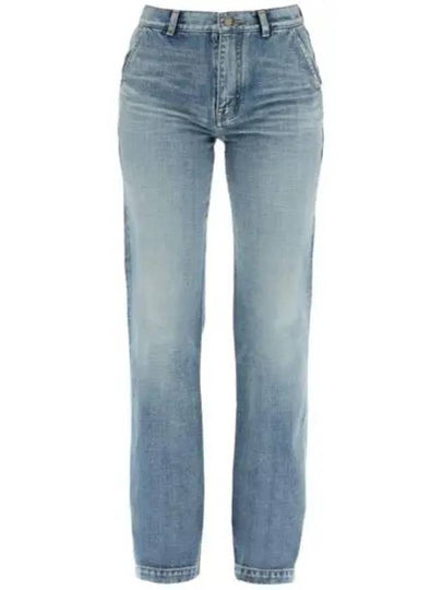 Women's Jane High Waist Straight Jeans Blue - SAINT LAURENT - BALAAN 2