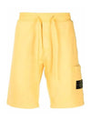 Waffen Patch  Fleece Bermuda Shorts Yellow - STONE ISLAND - BALAAN 2