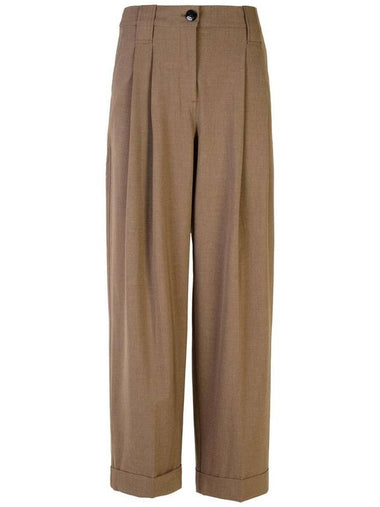 Ganni Shiitake Viscose Blend Pants - GANNI - BALAAN 1