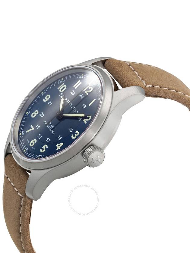 Khaki Field Titanium Leather Watch Brown - HAMILTON - BALAAN 3