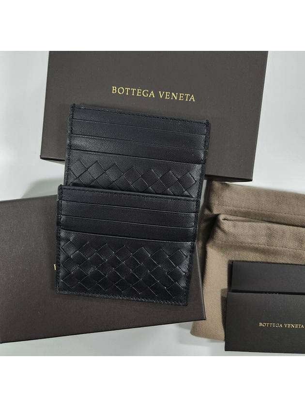 Intrecciato Weaving Card Wallet Black - BOTTEGA VENETA - BALAAN 9