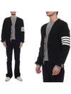 Milano Stitch 4-Bar Cardigan Black - THOM BROWNE - BALAAN 3