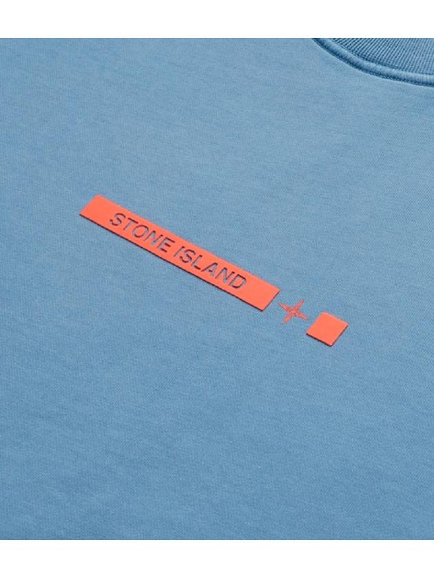 Logo Print Cotton Sweatshirt Powder Blue - STONE ISLAND - BALAAN 5