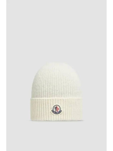 Cashmere Wool Beanie White - MONCLER - BALAAN 1