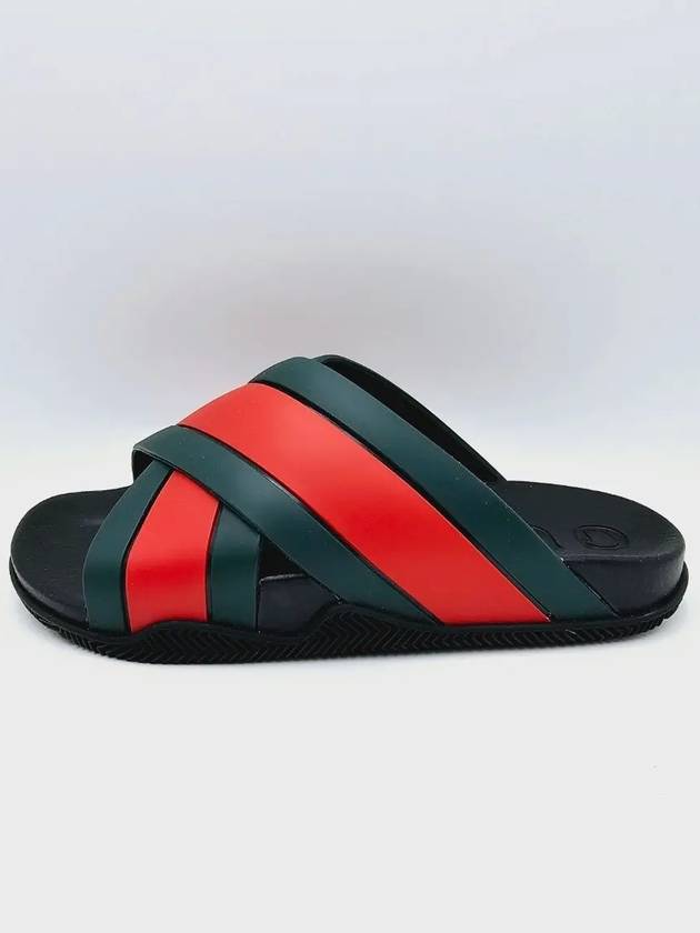 Men's Web Rubber Sandals Slippers - GUCCI - BALAAN.