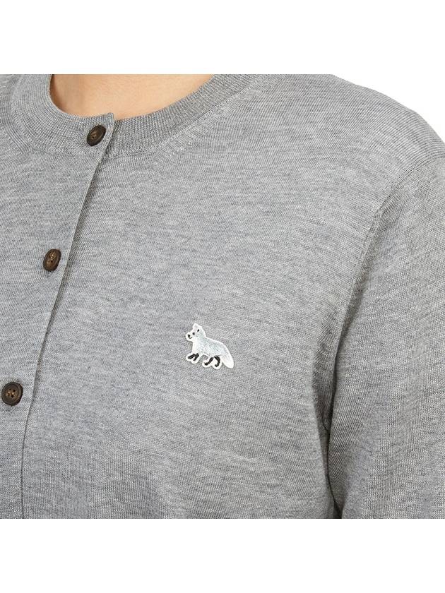 Baby Fox Patch Regular Cardigan Grey Melange - MAISON KITSUNE - BALAAN 8