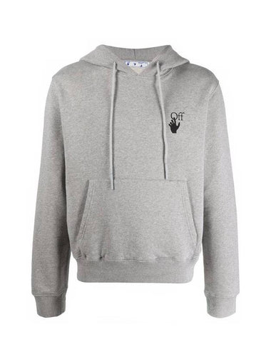 Arrow Printing Slim Hoodie Grey - OFF WHITE - BALAAN 1