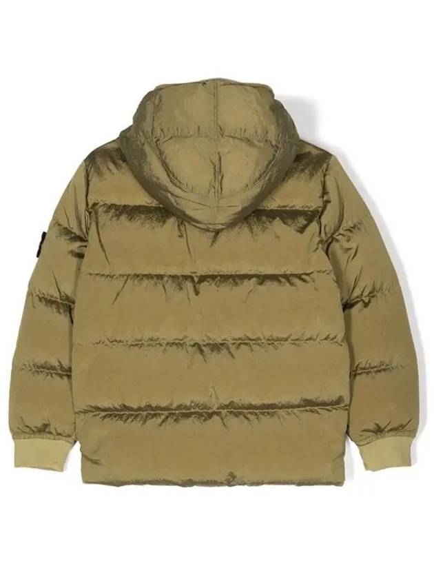 Stone Junior 10 14 Wappen Hooded Down Jacket Green - STONE ISLAND - BALAAN 2