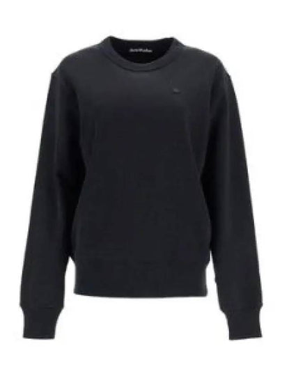 Face Logo Applique Cotton Sweatshirt Black - ACNE STUDIOS - BALAAN 2