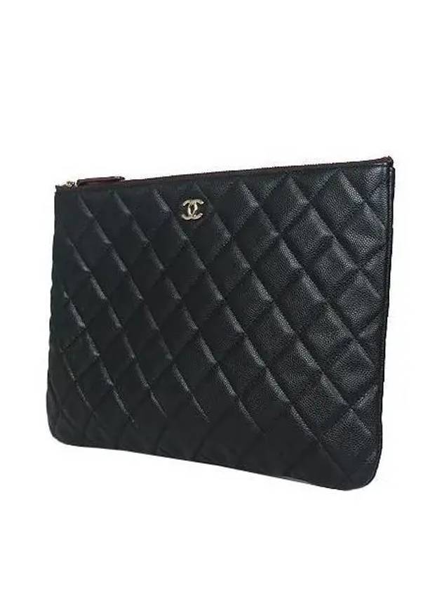 COCO Champagne Gold Logo Black Caviar Classic New Medium Clutch - CHANEL - BALAAN 2