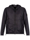 Garment Dyed Micro Yarn Hooded Jacket Black - STONE ISLAND - BALAAN 2