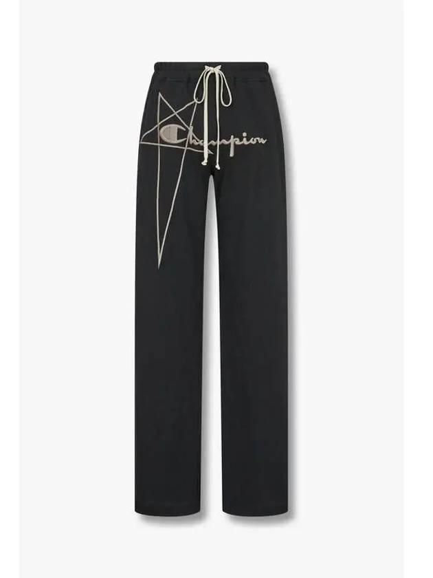 MEN CHAMPION Drawstring embroidered logo pants black - RICK OWENS - BALAAN 1