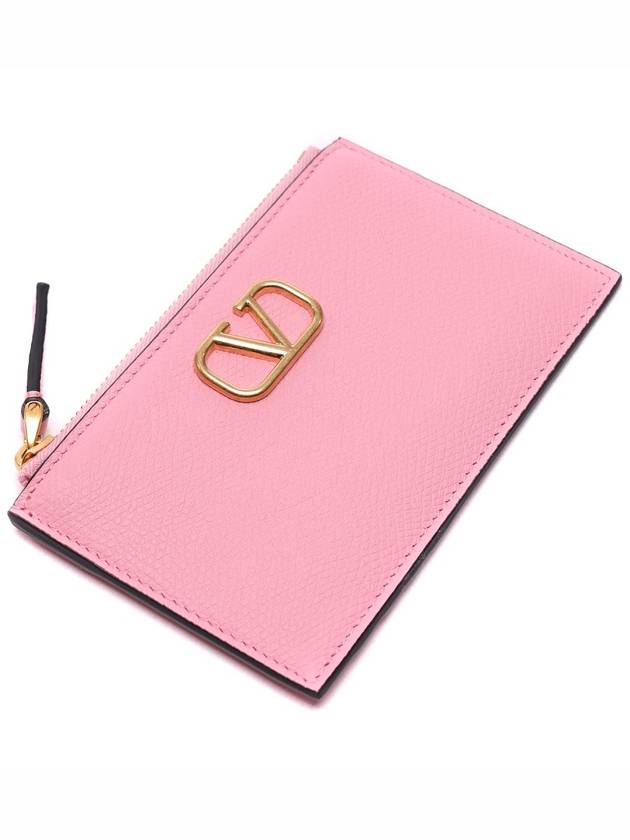 Women's V Logo Zipper Card Wallet 4W2P0W17 SNP ZQQ 24S - VALENTINO - BALAAN 5