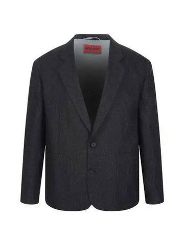 Single Breasted Blazer Jacket Black - HUGO BOSS - BALAAN 1