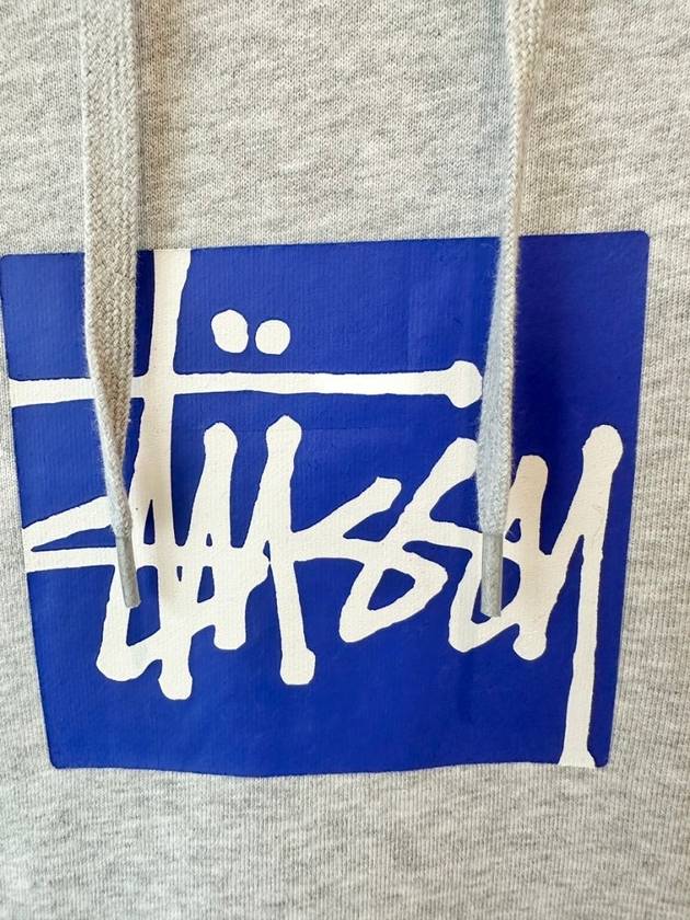 AU Australia Box Hood Sweatshirt ST024W3200 ASH HEATHER MENS S M L - STUSSY - BALAAN 3