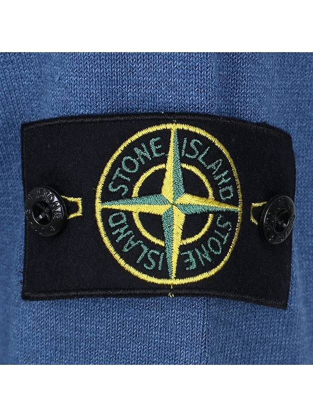 Compass Badge Ribbed Cotton Knit Top Avio Blue - STONE ISLAND - BALAAN 6