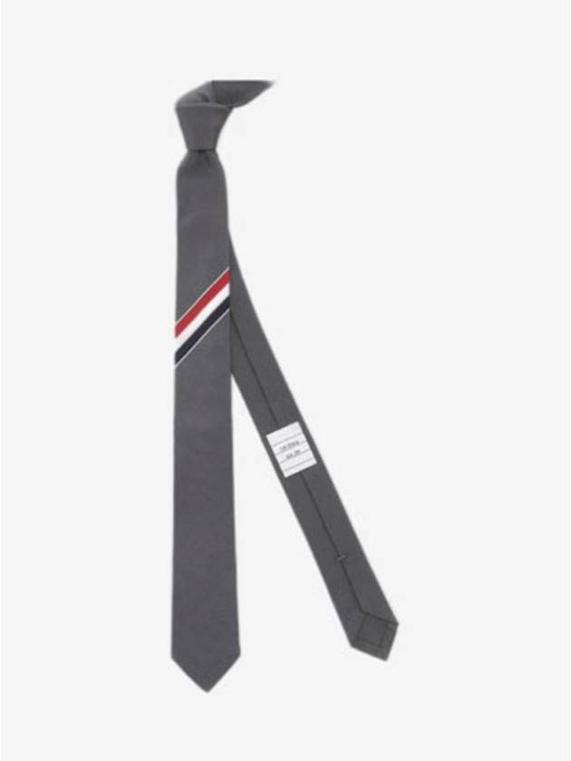 Grosgrain Stripe Classic Tie Grey - THOM BROWNE - BALAAN 2